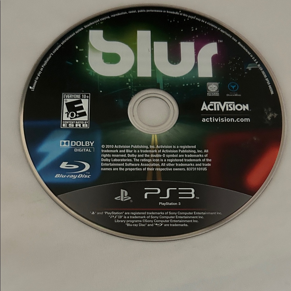 Blur for PS3 by - Black Disc